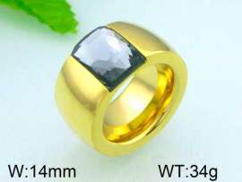 Stainless Steel Stone&Crystal Ring