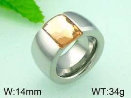 Stainless Steel Stone&Crystal Ring