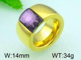 Stainless Steel Stone&Crystal Ring