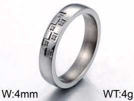 Stainless Steel Stone&Crystal Ring