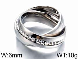 Stainless Steel Stone&Crystal Ring