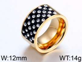 Stainless Steel Stone&Crystal Ring