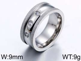 Stainless Steel Stone&Crystal Ring