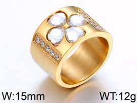 Stainless Steel Stone&Crystal Ring