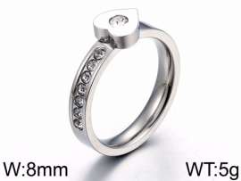Stainless Steel Stone&Crystal Ring
