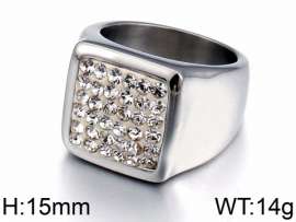 Stainless Steel Stone&Crystal Ring