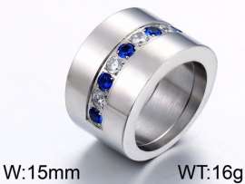 Stainless Steel Stone&Crystal Ring