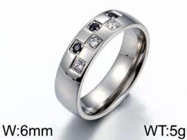 Stainless Steel Stone&Crystal Ring