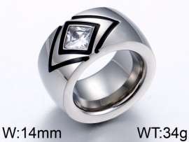 Stainless Steel Stone&Crystal Ring