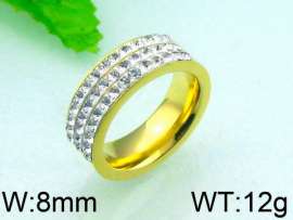 Stainless Steel Stone&Crystal Ring