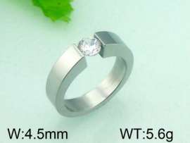 Stainless Steel Stone&Crystal Ring