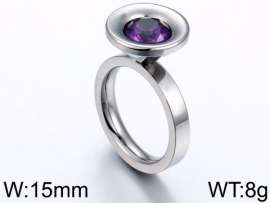 Stainless Steel Stone&Crystal Ring