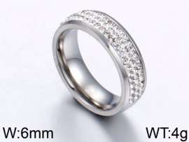 Stainless Steel Stone&Crystal Ring