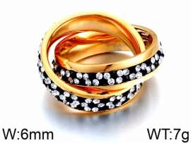 Stainless Steel Stone&Crystal Ring