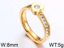 Stainless Steel Stone&Crystal Ring