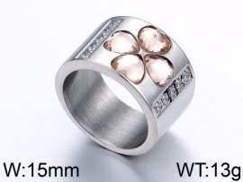Stainless Steel Stone&Crystal Ring