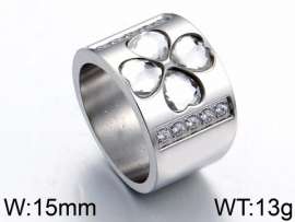 Stainless Steel Stone&Crystal Ring
