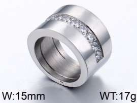Stainless Steel Stone&Crystal Ring
