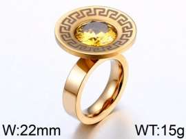 Stainless Steel Stone&Crystal Ring