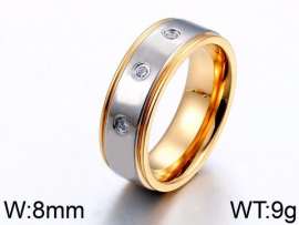 Stainless Steel Stone&Crystal Ring