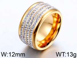 Stainless Steel Stone&Crystal Ring