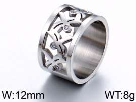 Stainless Steel Stone&Crystal Ring
