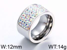 Stainless Steel Stone&Crystal Ring