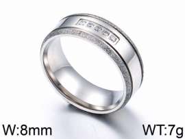 Stainless Steel Stone&Crystal Ring