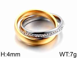 Stainless Steel Stone&Crystal Ring