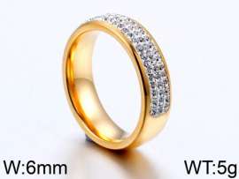 Stainless Steel Stone&Crystal Ring