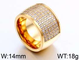 Stainless Steel Stone&Crystal Ring