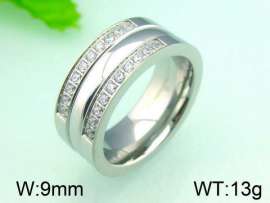 Stainless Steel Stone&Crystal Ring