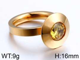 Stainless Steel Stone&Crystal Ring