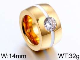 Stainless Steel Stone&Crystal Ring