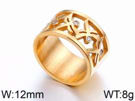 Stainless Steel Stone&Crystal Ring