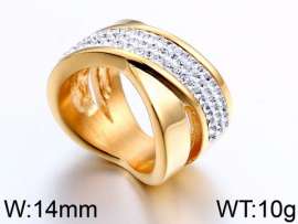 Stainless Steel Stone&Crystal Ring