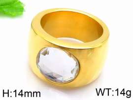 Stainless Steel Stone&Crystal Ring