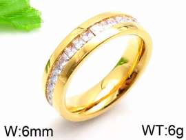 Stainless Steel Stone&Crystal Ring