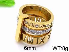 Stainless Steel Stone&Crystal Ring