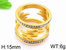 Stainless Steel Stone&Crystal Ring