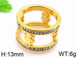 Stainless Steel Stone&Crystal Ring