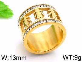 Stainless Steel Stone&Crystal Ring