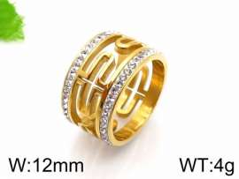 Stainless Steel Stone&Crystal Ring