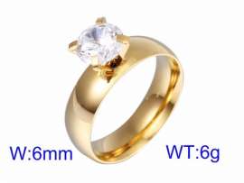 Stainless Steel Stone&Crystal Ring