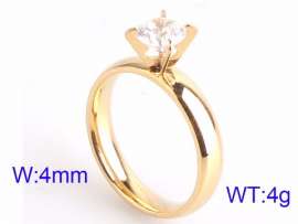 Stainless Steel Stone&Crystal Ring