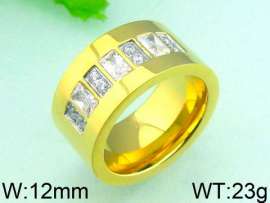 Stainless Steel Stone&Crystal Ring