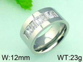 Stainless Steel Stone&Crystal Ring