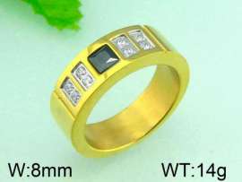 Stainless Steel Stone&Crystal Ring