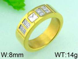 Stainless Steel Stone&Crystal Ring