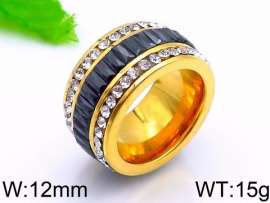 Stainless Steel Stone&Crystal Ring